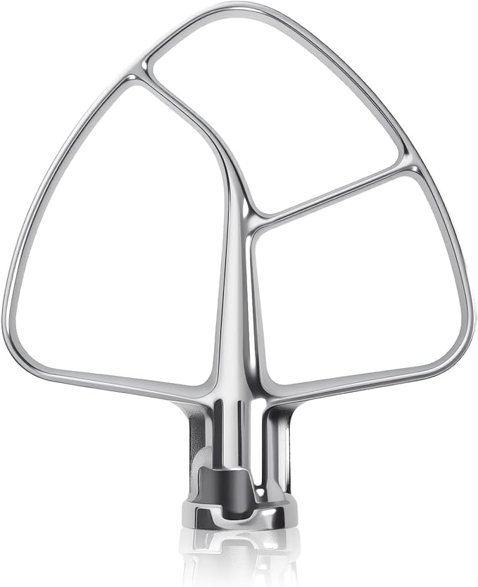 K45B Stainless Steel Flat Beater for Kitchenaid Tilt Head Stand Mixer, Polished Paddle Attachment for KitchenAid Mixer Attachments, Fits 4.5-5 Quart Models, Dishwasher Safe