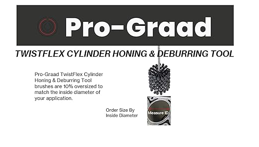 TwistFlex Cylinder Hone | 2" 240SC Flexible Cylinder Honing & Deburring Tool | 2" Bore Brush for Hole Diameters 1.87"- 2.02" | Silicon Carbide 240 Grit | 1/4" Shank | 8.66" Length