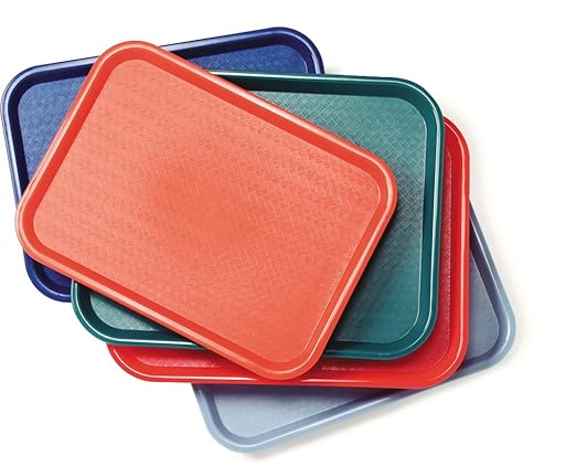 Carlisle FoodService Products Cafe Plastic Fast Food Tray, 12" x 16", Slate