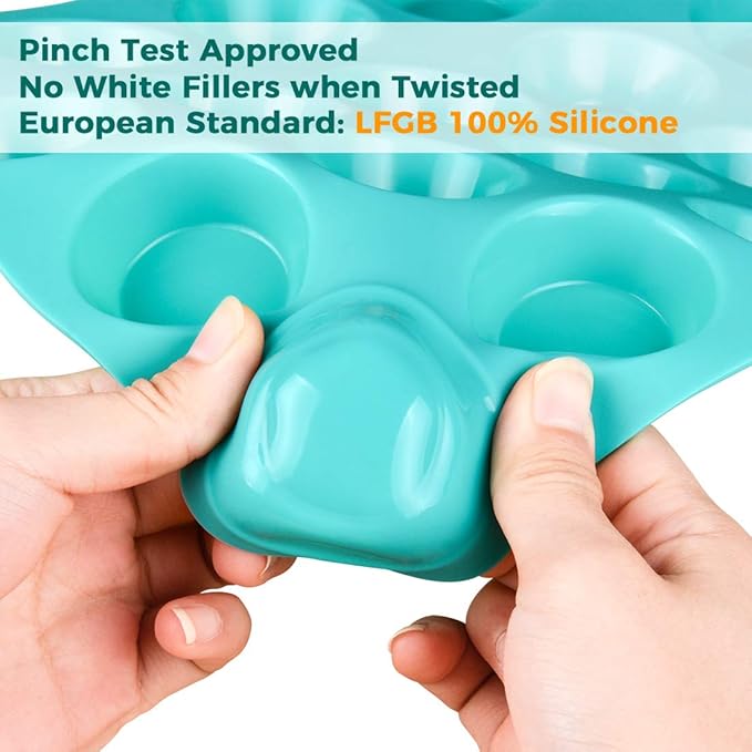 Mini Muffin Pan 24 Mini Cupcake Pans Silicone Molds Food Grade Silicone Muffin Pans for Baking Pack of 2