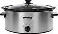 HOMECOOKIN 7 Quart Slow Cooker Oval Manual Pot Food Warmer with 3 Cooking Settings, Stainless Steel