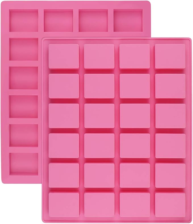 24-Cavity Rectangle Caramel Candy Silicone Molds,Chocolate Truffles Mold,Whiskey Ice Cube Tray,Grid Fondant Mould,Hard Candy Mold Pralines Gummy Jelly Mold