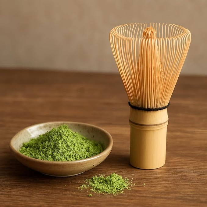 Matcha Whisk (1-Piece), Bamboo Whisk for Matcha Tea, Chasen, 100-Prong Bamboo Matcha Wisk Mixer Frother Brush for Authentic Tea Preparation