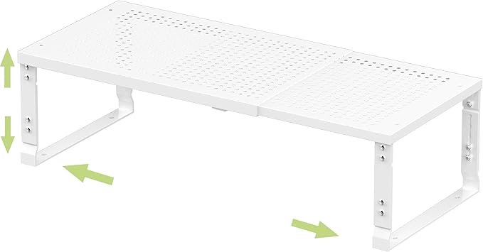 Adjustable Expanable Stackable Spice Rack Shelf Pantry Storage Organizer for Kitchen Cabinet,Countertop,Bathroom and More.Space is no Longer Limited(1Pack/White/Medium)