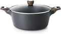 SENSARTE Nonstick Stock Pot with Lid, 2.6/4.5/6.6/8.5 QT Soup Pot Casserole Pot, Healthy Pasta Pot, Large Deep Cooking Pot, Big Sauce Pot Stew Pot, Induction Compatible, PFOA PFOS APEO Free, Black