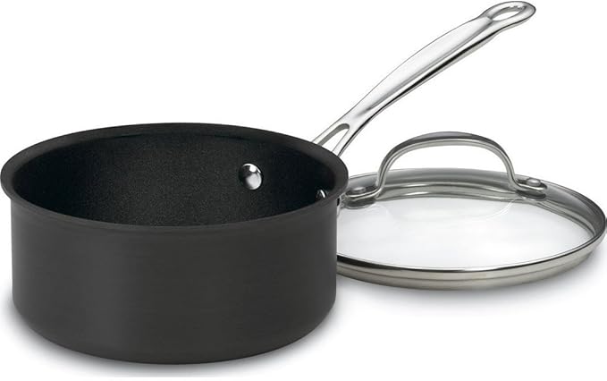 Cuisinart Chef's Classic Nonstick Hard-Anodized 1.5-Quart Saucepan with Lid, Black