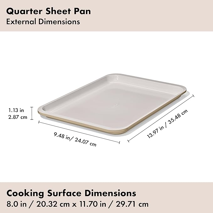 OXO Good Grips Non-Stick Pro Ceramic Coated Metal Bakeware Quarter Sheet Pan – Biscuit