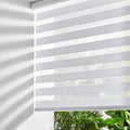 Persilux Zebra Cordless Roller Shades for Windows, Privacy Blinds (29" W x 72" H, White) for Sliding Door, Light Control for Day and Night, Home and Office