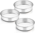 TeamFar 8 Inch Cake Pan, 3 Pcs Round Cake Pan Tier Cake Pan Set Stainless Steel, Healthy & Heavy Duty, Mirror Finish & Easy Clean, Dishwasher Safe