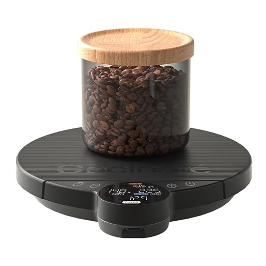Cocinare Balance Lite Smart Coffee Scale with Timer, 3kg/0.1g Precision Digital Scale for Pour-Over, Espresso & Drip, 3 Brewing Modes (Assist, Weigh, Competition), Adjustable Ratios & Flow Rate, Black