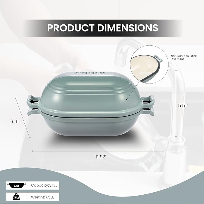 Enameled Cast Iron Dutch Oven for Sourdough Bread Baking,9 x 5-4/5 Inch Oval Cast Iron Bread Pan with Lid,Dutch Oven for Homemade Sourdough Baking,2.8QT Meatloaf Pan,Oven Safe