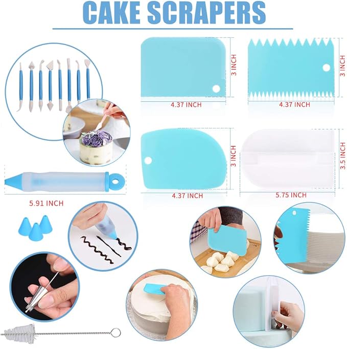 Cake Decorating Kit Cake Decorating Supplies, 515 PCS Baking Supplies Set with 3 Springform Pan Sets, 66 Icing Piping Nozzles, Cake Rotating Turntable, Piping Bags, Birthday Gifts for Mom Wife