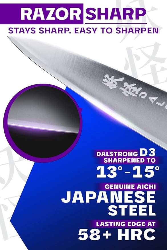 Dalstrong Chef Knife - 8 inch - Phantom Series - Japanese High-Carbon AUS8 Steel Kitchen Knife - Olive Wood Handle - Cooking Knife - Chef's Knife - w/Sheath