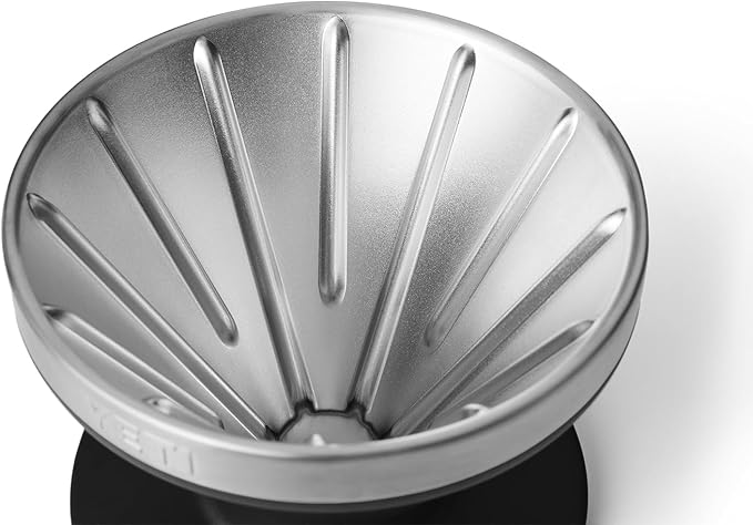 YETI Pour Over Coffee Maker Accessory Ramblers, Designed for Perfect Coffee Extraction Anywhere, Stainless Steel, fits any V60 Filter, Black