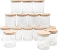 10 OZ Thick Candle Jars for Making Candles 15 Pcs, Empty Jars with Wood Lids for Candle Making, Sample Container, Clear