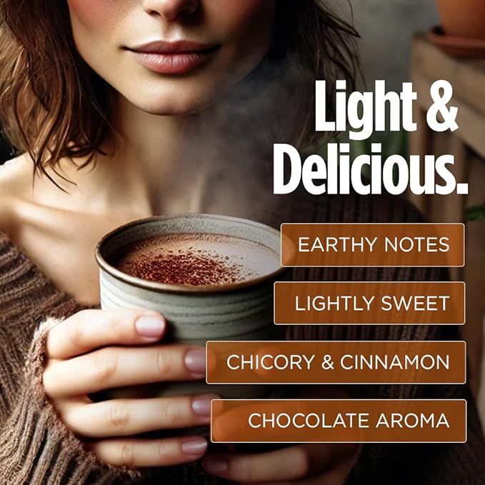 VitaCup Mushroom Coffee Alternative Instant Drink Mix | Mushroom Coffee Substitute for Natural Energy & Focus | Lion’s Mane, Yerba Mate, & Chaga | Cacao, Cinnamon, & B Vitamins | 2 Bags, 60 Servings