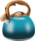Tea Kettle, Stainless Steel Whistling Tea Kettle,3.2Qt Tea Pot for Stove with Cool Handle,Strong and Durable (Dark Green Gradient)