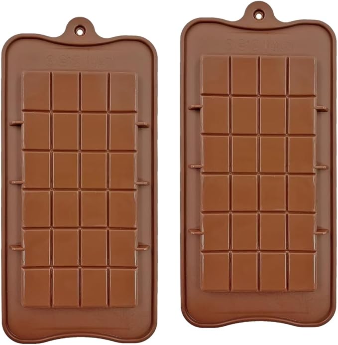 Silicone Break-Apart Chocolate, Food Grade Non-Stick Protein and Energy Bar Mold (Chocolate Bar Mold Set of 3) (3)