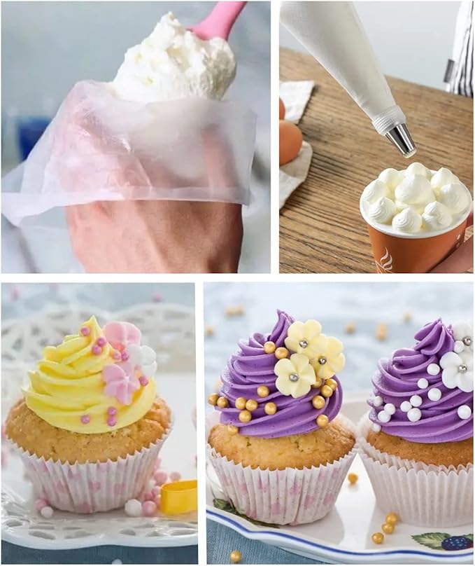 21 Inch Icing Piping Bags,100 Pcs Durable Anti-rupture Frosting Piping Bags Disposable for Wedding Cake Birthday Party Dessert Cookie Biscuit Cupcake Decorating