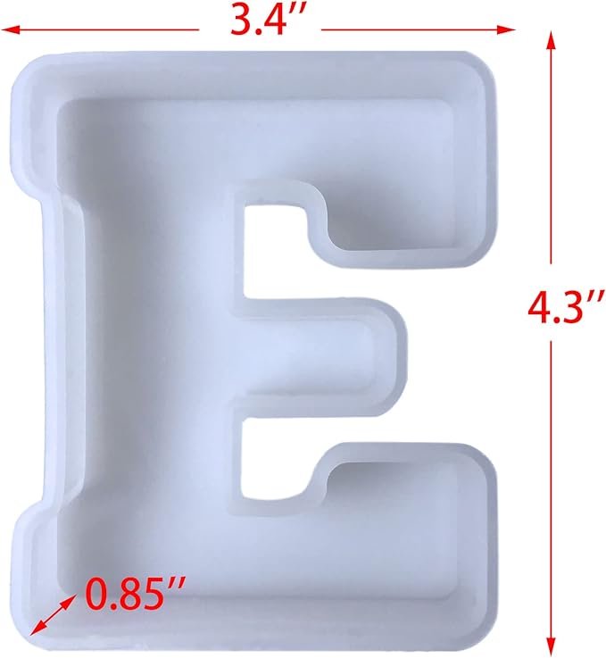 4 inch 26 Pack English Letter Silicone Mold - Alphabet Capital & Large Letter Resin Casting Mold