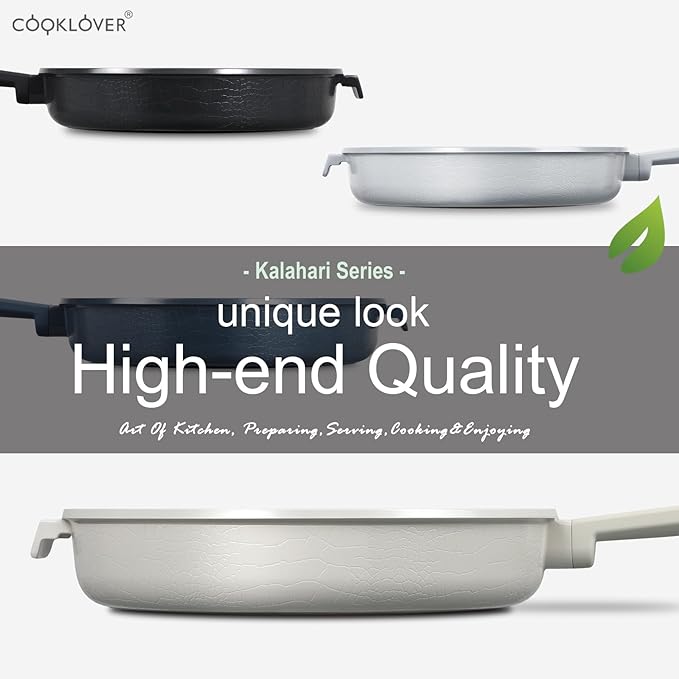 COOKLOVER Nonstick Ceramic Fry Pan, Non-Toxic, PTFE&PFOA Free, Induction Compatible Egg Skillet Frying Pan with Heat Resistant Handle, 11 Inch – Gray