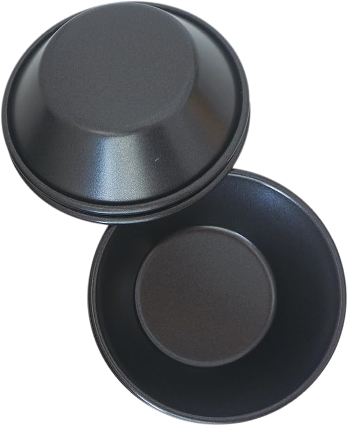 3 Inch Tart Pan, Carbon Steel Pastel De Nata Tins, Nonstick Egg Tart Molds, Mini Round Quiche and Pie Pan for Tartlet, Cupcake, Pudding, Muffin Baking - 8Pcs, Black