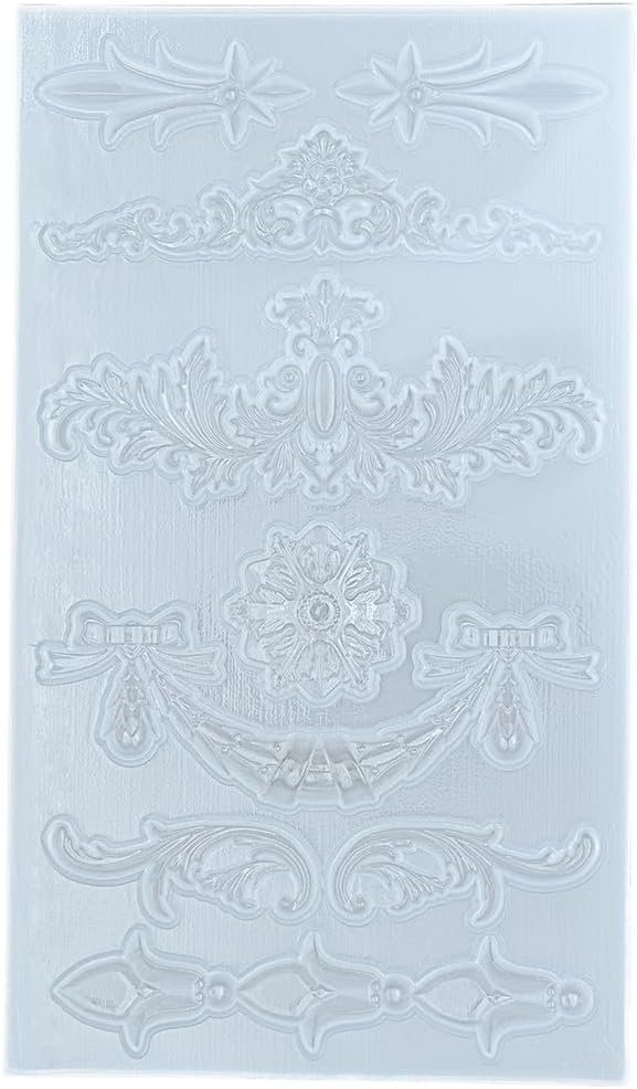Silicone Mold for Polyclay Air Dry Clay Plaster Crafts Rococo Bow Swag