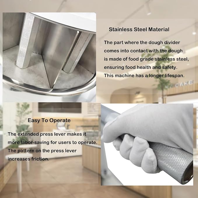 Manual Dough Divider 18pcs, Commercial Dough Dividing Cutting Machine, Stainless Steel Dough Cutter for Bakery, Pizzeria