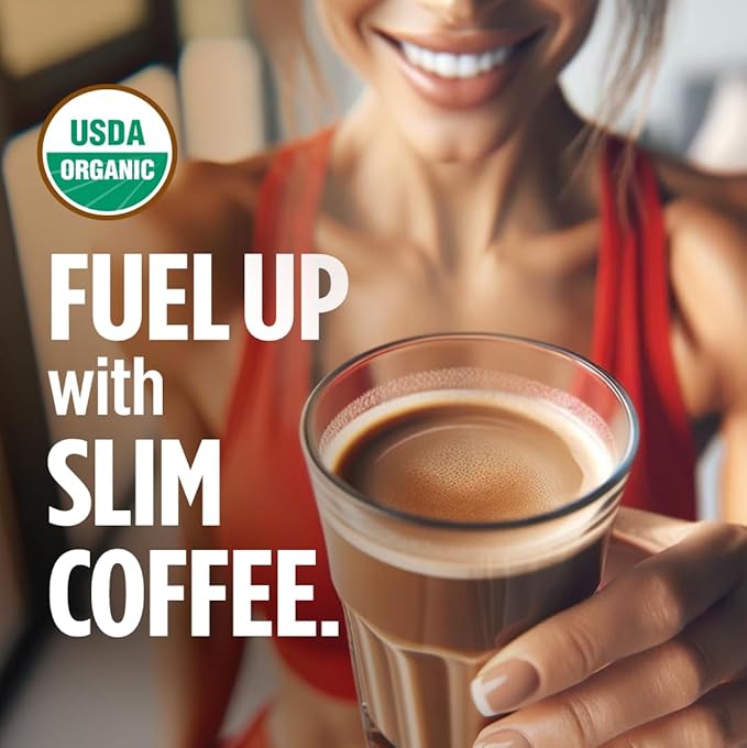 VitaCup Slim Organic Coffee Pods, Diet Support with Ginseng, Garcinia, B Vitamins, Bold Medium Dark Roast, Single Serve Pod, Compatible with Keurig K-Cup Brewers,64 Ct