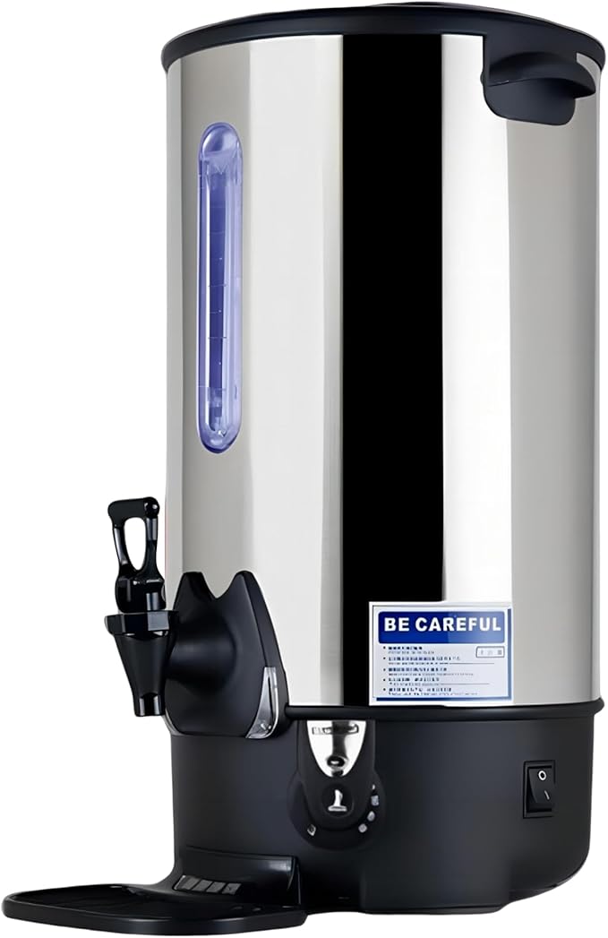 Commercial Electric Kettle Warmer Stainless Steel Hot Water Dispenser Hot Water Boiler And Warmer with Faucet Quick-Temp or Boil for Tea Coffee 1500W 12.9 Liter Capacity