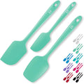 DI ORO Silicone Spatula Set - Rubber Kitchen Spatulas for Baking, Cooking, & Mixing - 600°F Heat-Resistant & BPA Free Silicone Scraper Spatulas for Nonstick Cookware - Dishwasher Safe (3pc, Mint)