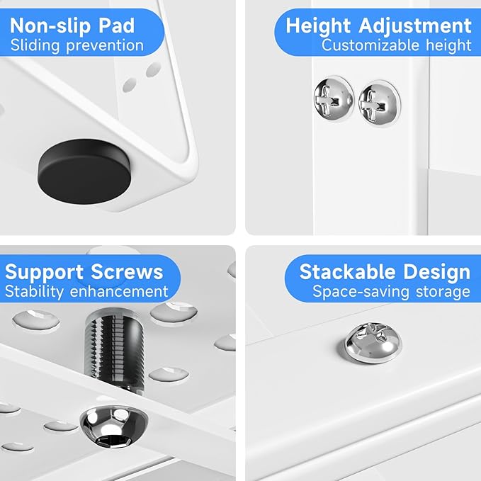 Expandable Kitchen Shelf Organizers, Kitchen Cabinet Organizer Stand Rack Organization for Countertop Cupborad Pantry, White 1 Pack