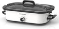 Magnifique 4-Quart Slow Cooker with Casserole Manual Warm Setting - Perfect Kitchen Small Appliance for Family Dinners, Dishwasher Safe Crock, White