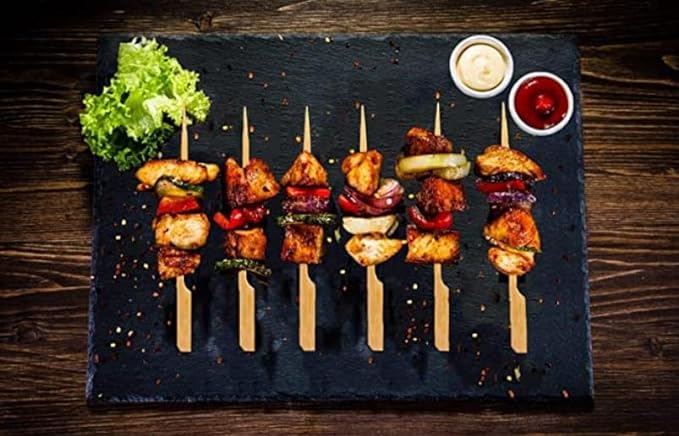 3.5 Inch Bamboo Skewers, 300 PCS Bamboo Paddle Wood Picks, Toothpicks for Appetizers, Cocktail Picks for Drinks, Food Picks, BBQ, Sandwich, Barbecue Snacks.