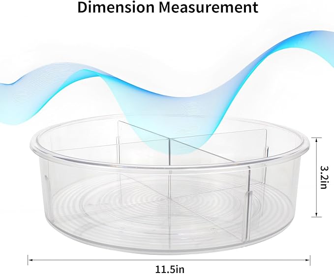 4 Pack Lazy Susan, 11.5 Inch Lazy Susan Organizer, 360 Degree Swivel, for Kitchen, Pantry, Refrigerator, Bathroom and Vanity Countertops (Clear) (4P-11.5 Inch)