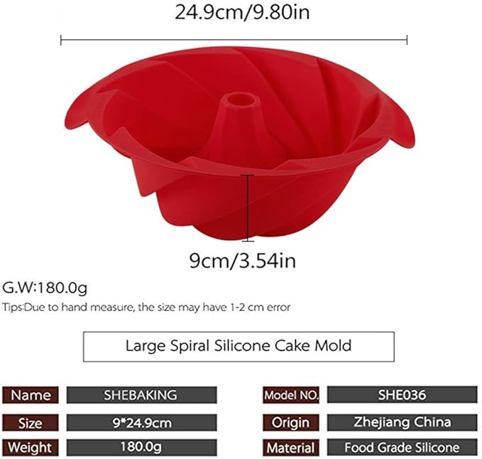 Silicone Fluted Pan Jello Mold Gelatin Molds Non-stick Baking Mold with Sturdy Handle Perfect for Cake, Jello, Mousse,Bread 9 inch