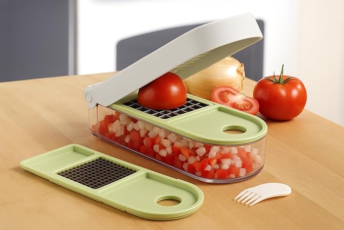 Vidalia Chop Wizard, Vegetable and Fruit Chopper with 2 Cup Base, Stainless Steel Blades, Dishwasher Safe
