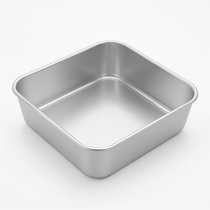 LIANYU 6 Inch Square Baking Cake Pan, Stainless Steel Lasagna Brownie Bread Pan, Perfect for Birthday Party Wedding, Oven & Dishwasher Safe