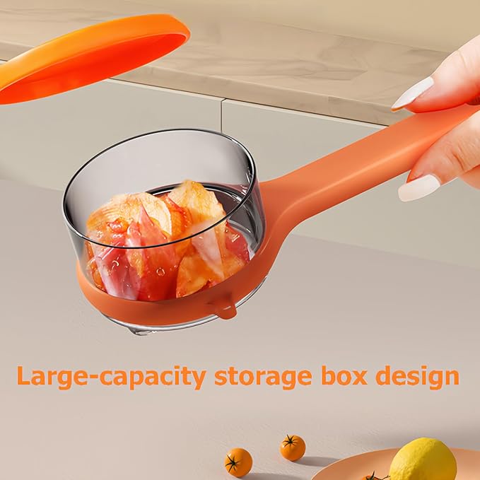Peeling Knife With Storage Box, Fruit And Vegetable Peeler With Container, Double-Sided Stainless Steel Multi-Function Peeler For Home Kitchen (B-1pcs Green)