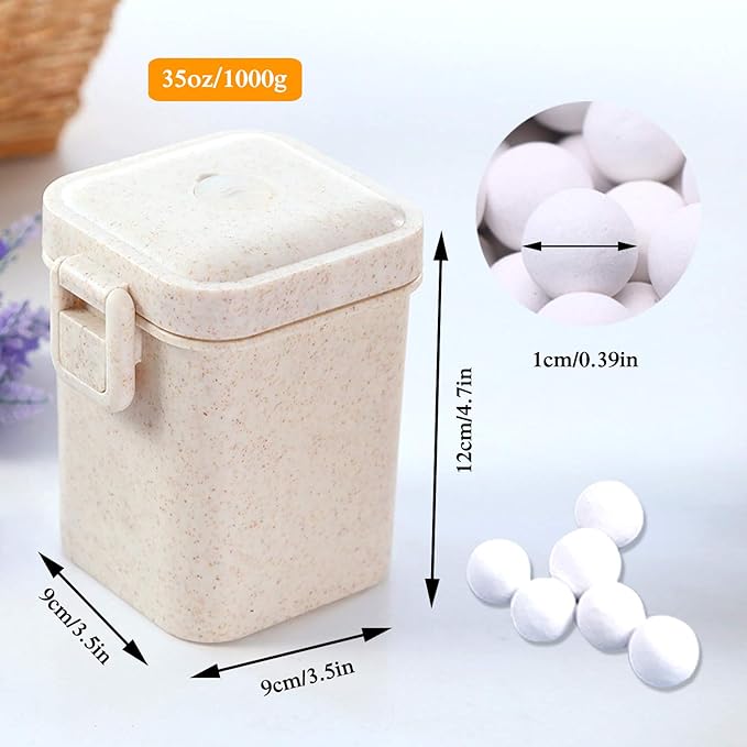 2.2Lb Ceramic Pie Weights Baking Beans Pie Crust Reusable 10mm Weights Natural Ceramic Stoneware with Wheat Straw Container (35 Oz Total) (White)