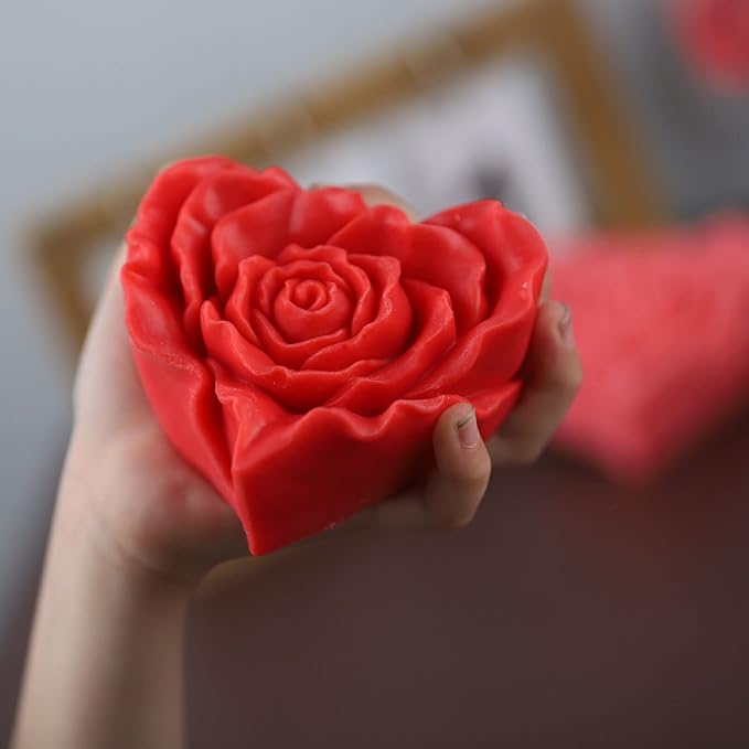 3.5 inch Rose Flower Mold Handmade Rose Soap Mold Peony Silicone Mold for Resin Candle Mold Rose Flower Cake Decoration Mold Weave Rose Flower Mold Round Shape Soap Mold