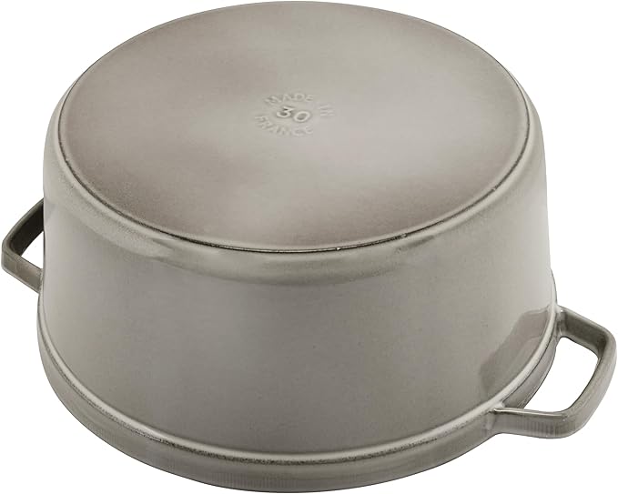 Staub Cast Iron Round Dutch Oven, Made in France, Graphite Grey, 4-qt, Serves 4-6 people