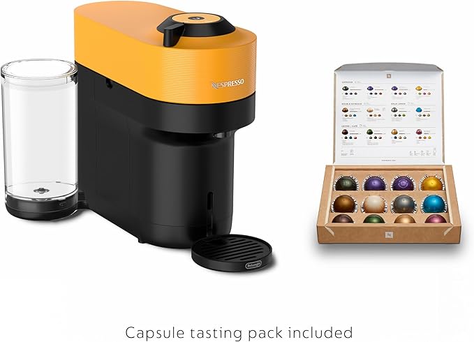 Nespresso Vertuo Pop+ Coffee and Espresso Machine by De'Longhi, Mango Yellow