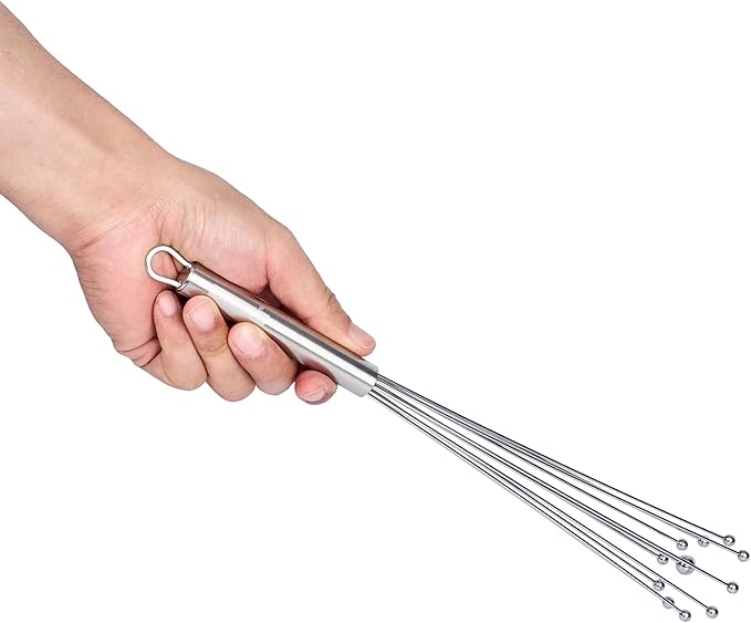 Restaurantware-German Standard 12.6 Inch Ball Whisk, 1 Dishwashable Kitchen Whisk - Ergonomic Handle, Durable, Stainless Steel Manual Egg Beater, Suitable For Whisking, Stirring, Mixing, Beating