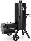 Sophia & William Heavy-Duty Vertical Offset Charcoal Smoker Extra Large Outdoor BBQ Gill with Offset Smoker, 961 SQ.IN. Cooking Area with Warming Tray,Push-out Ash Tray for Event Gathering, Black