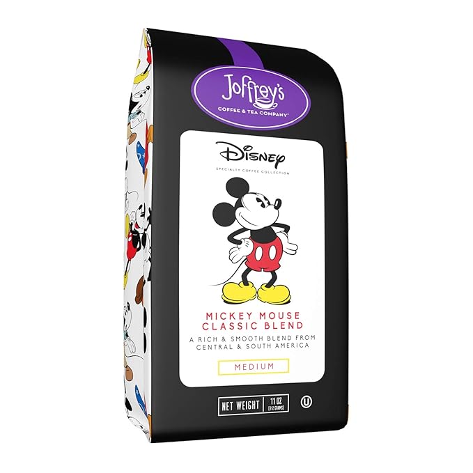 Joffrey's Mickey Mouse Classic Blend - Artisan Medium Roast Arabica Coffee, Smooth & Rich Flavor, Drip Brew, Kosher (Ground, 11 oz)