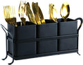 Flatware, Cutlery,Kitchen Utensil & Silverware Caddy Organizer Bin Holder for Forks, Spoons, Knives - Perfect for Kitchen Countertop- Black