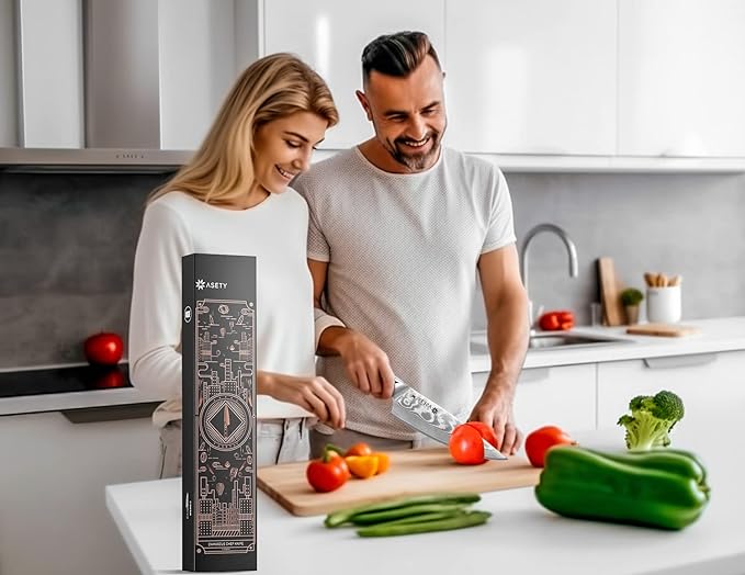 Damascus Chef Knife: 8-inch Razor-Sharp Japanese Chef Knife with VG10 Steel Core, Full Tang G10 Handle, NSF Food-Safe Professional Kitchen Knife with Sheath, Christmas Elegant Box