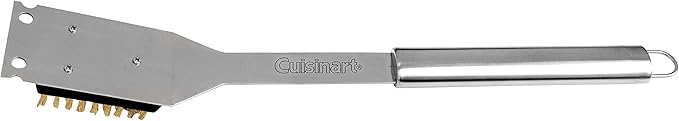 Cuisinart Stainless Steel 16.5" Long Handle Grill Cleaner Brush and Scraper for BBQ, Griddle, Grills, Cookout Tool, Grill Brush for Outdoor Grills BBQ Accessories