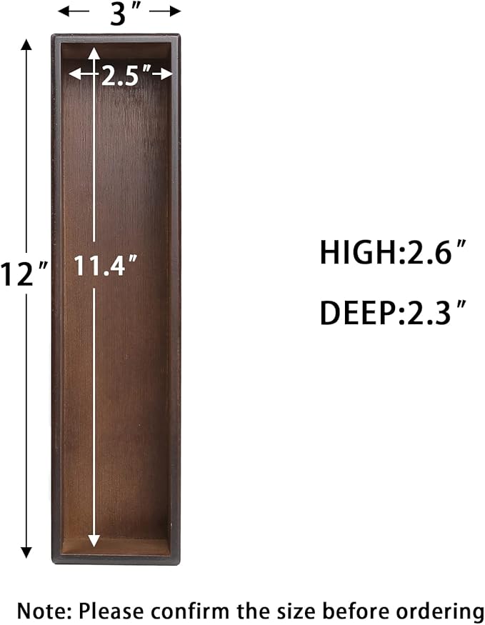 Bamboo Drawer Organizer - Kitchen Utensil Organizer Silverware Tray Cutlery Holder，Office Desk Supplies and Accessories,12 * 3 * 2.6inch,Nut-brown